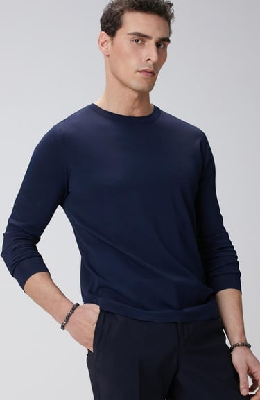  Network Erkek Lacivert N-Tech Basıc Triko Kazak