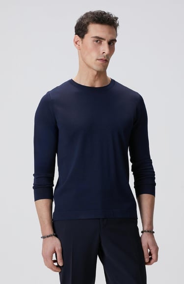  Network Erkek Lacivert N-Tech Basıc Triko Kazak