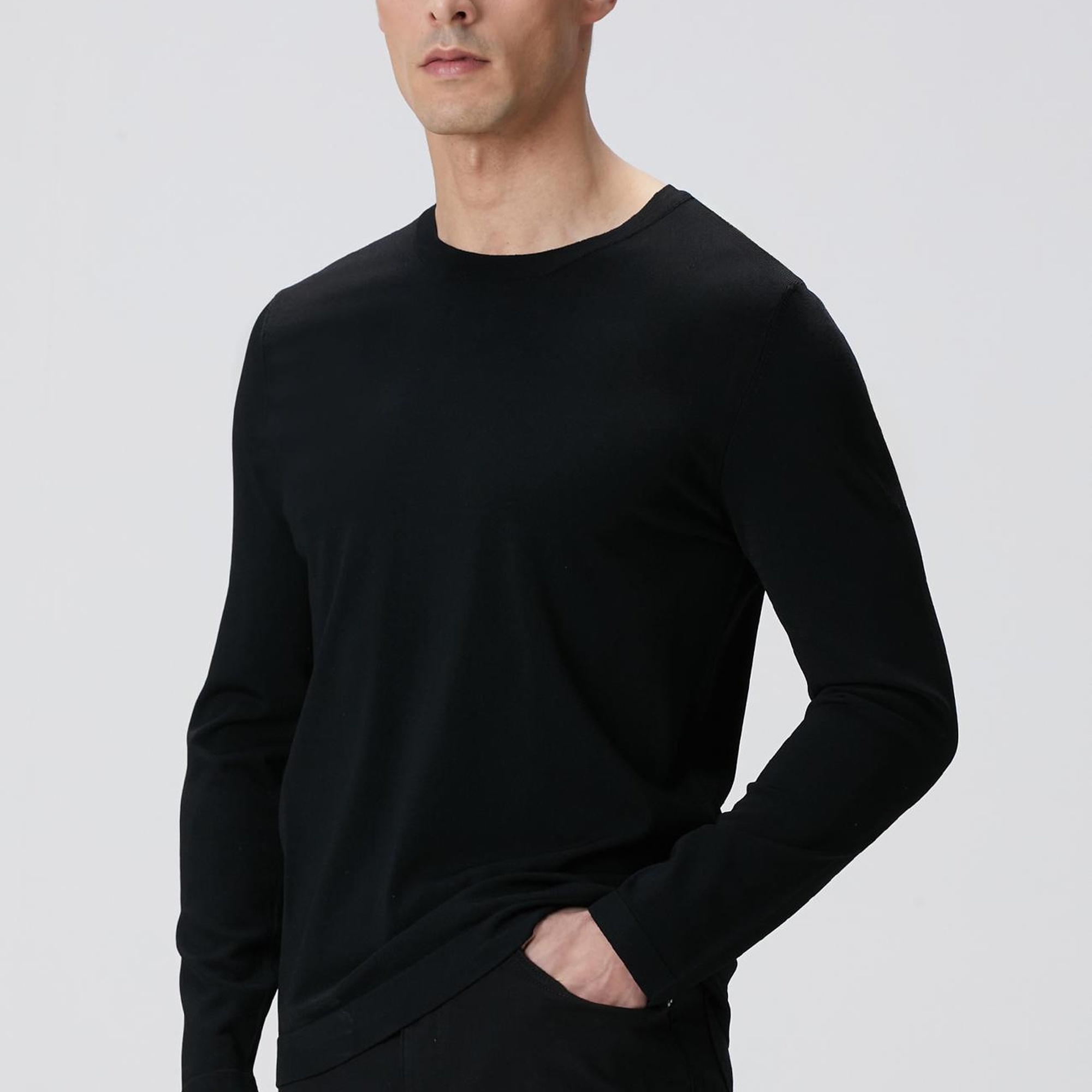 Network Erkek Siyah N-Tech Basıc Triko Kazak