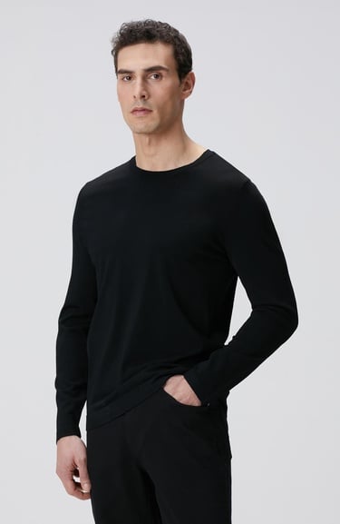  Network Erkek Siyah N-Tech Basıc Triko Kazak