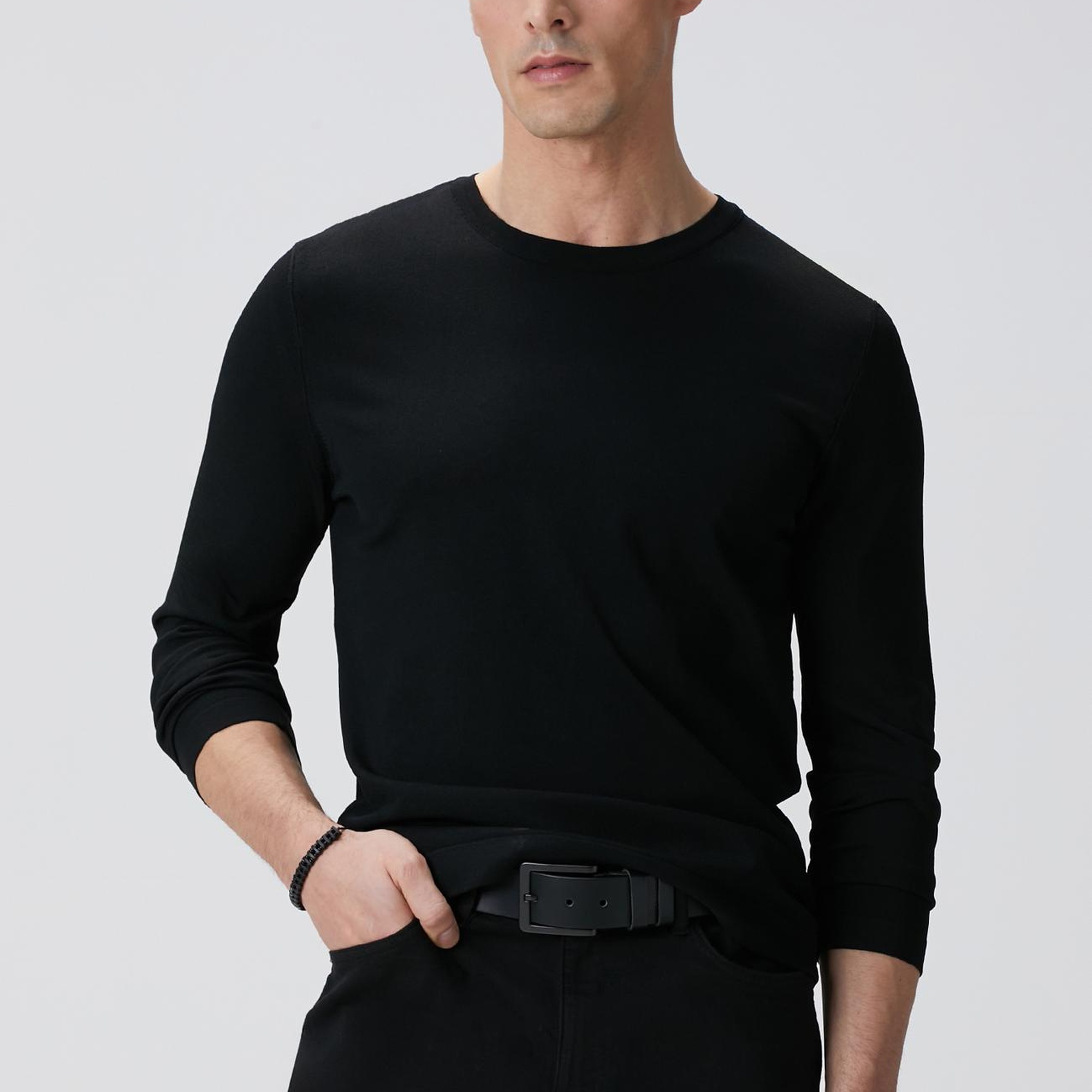 Network Erkek Siyah N-Tech Basıc Triko Kazak