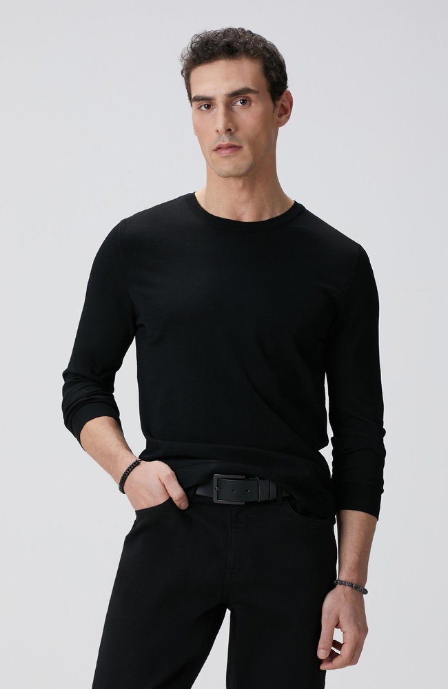  Network Erkek Siyah N-Tech Basıc Triko Kazak