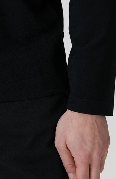  Network Erkek Siyah N-Tech Basıc Triko Kazak