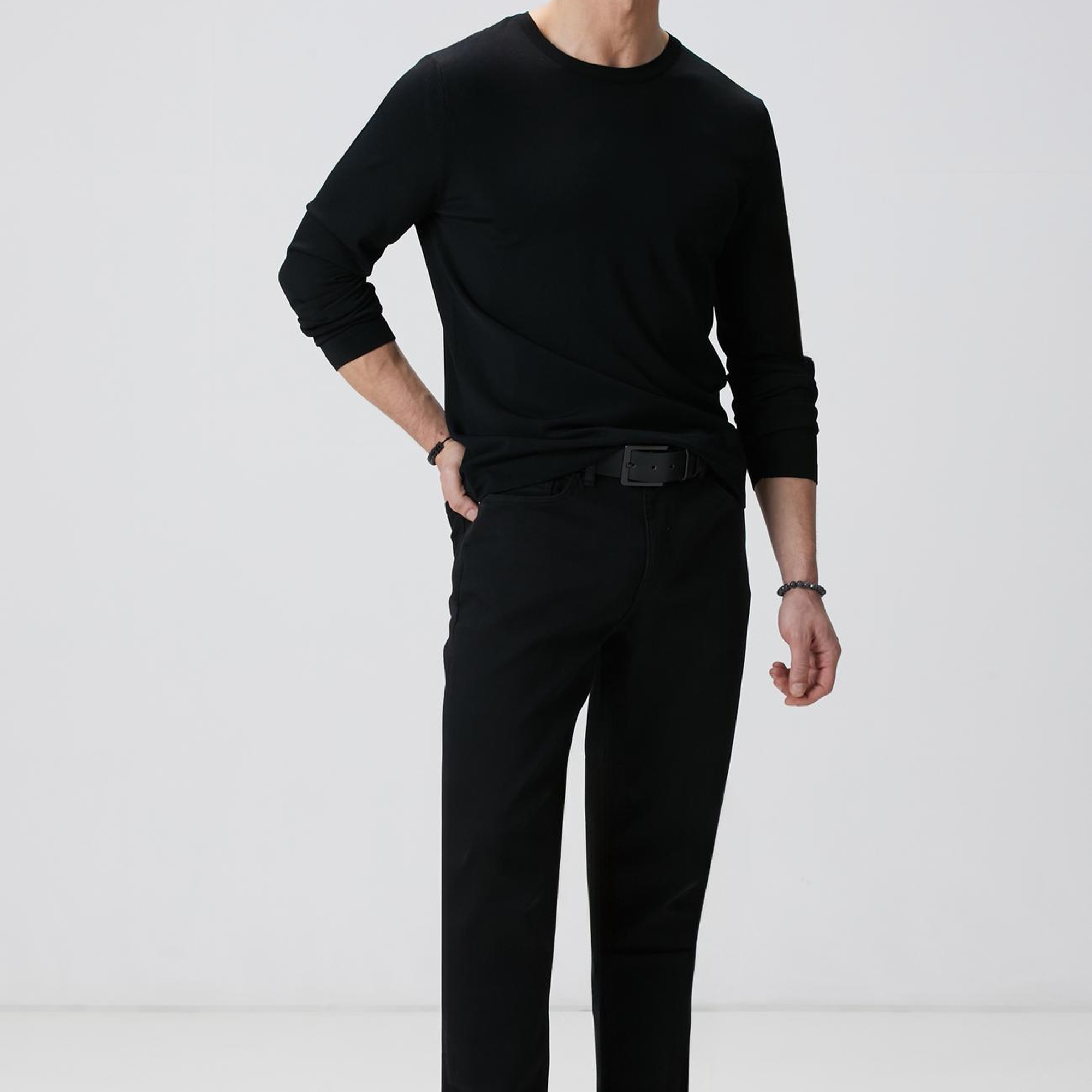 Network Erkek Siyah N-Tech Basıc Triko Kazak