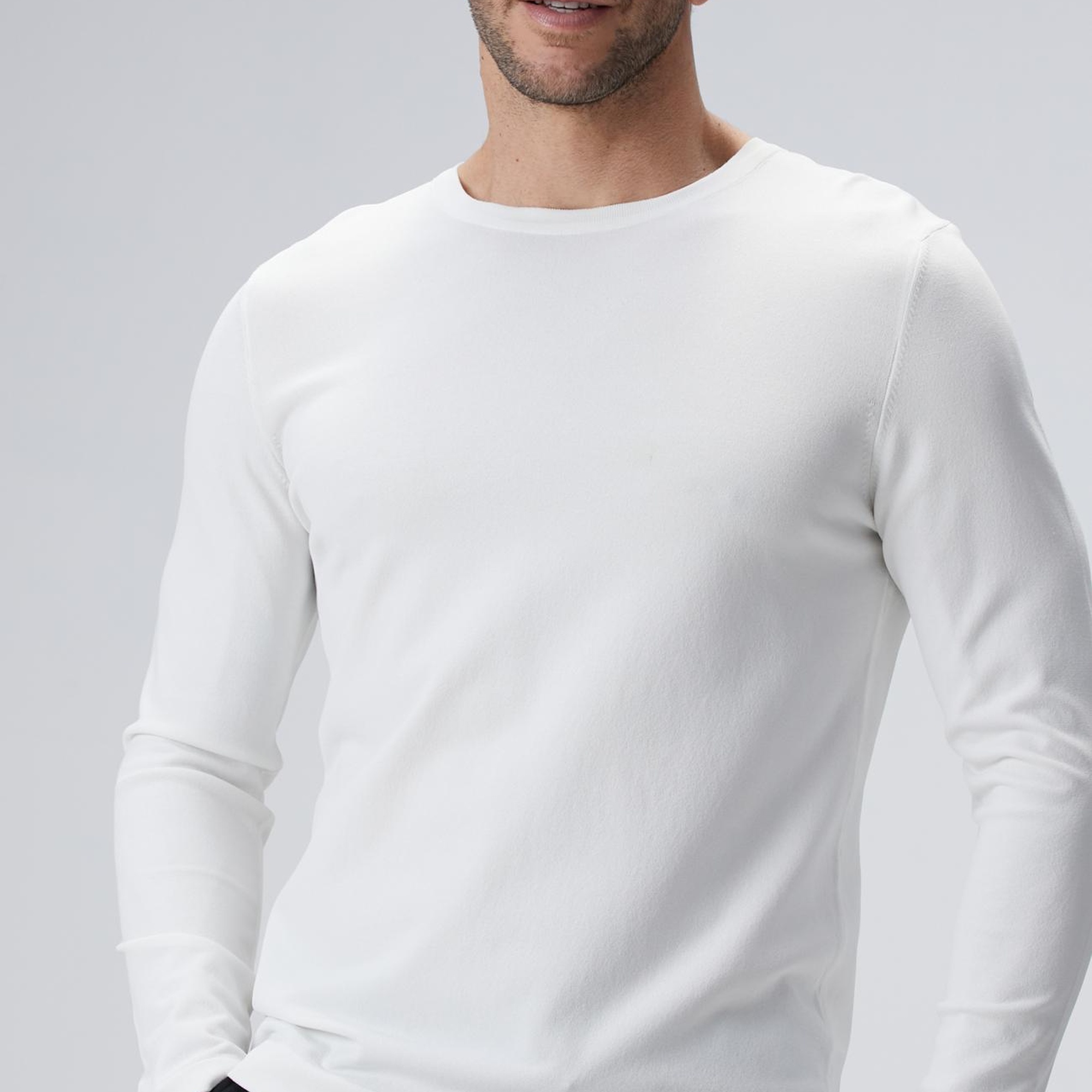 Network Erkek N-Tech Kırık Beyaz Basic Kazak