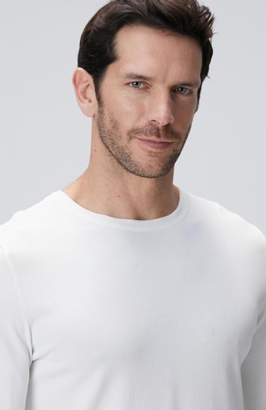  Network Erkek N-Tech Kırık Beyaz Basic Kazak