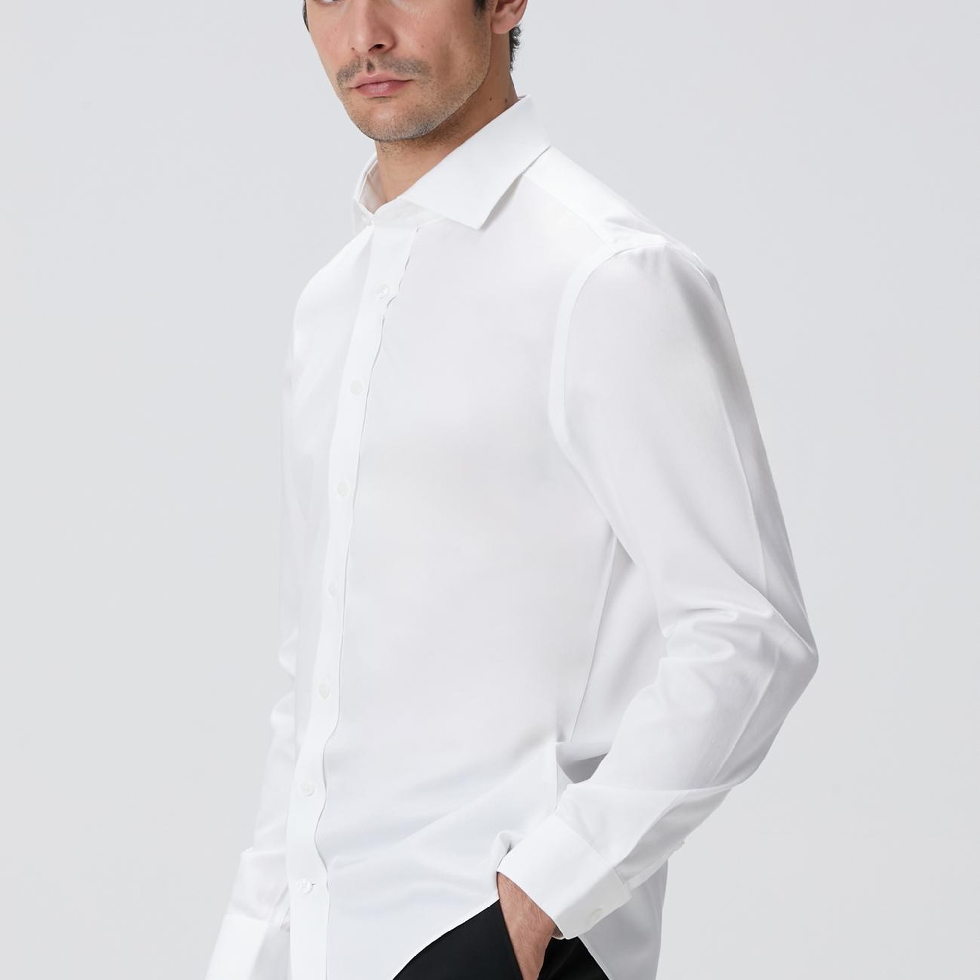 Network Erkek Beyaz Super Non-Iron Gömlek