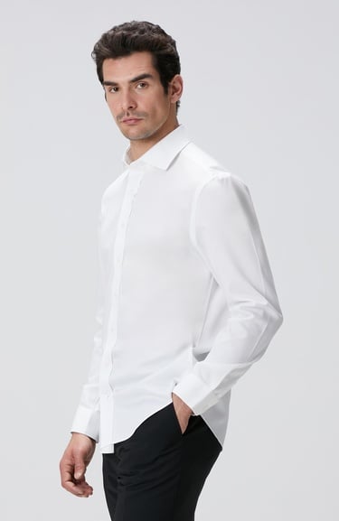  Network Erkek Beyaz Super Non-Iron Gömlek