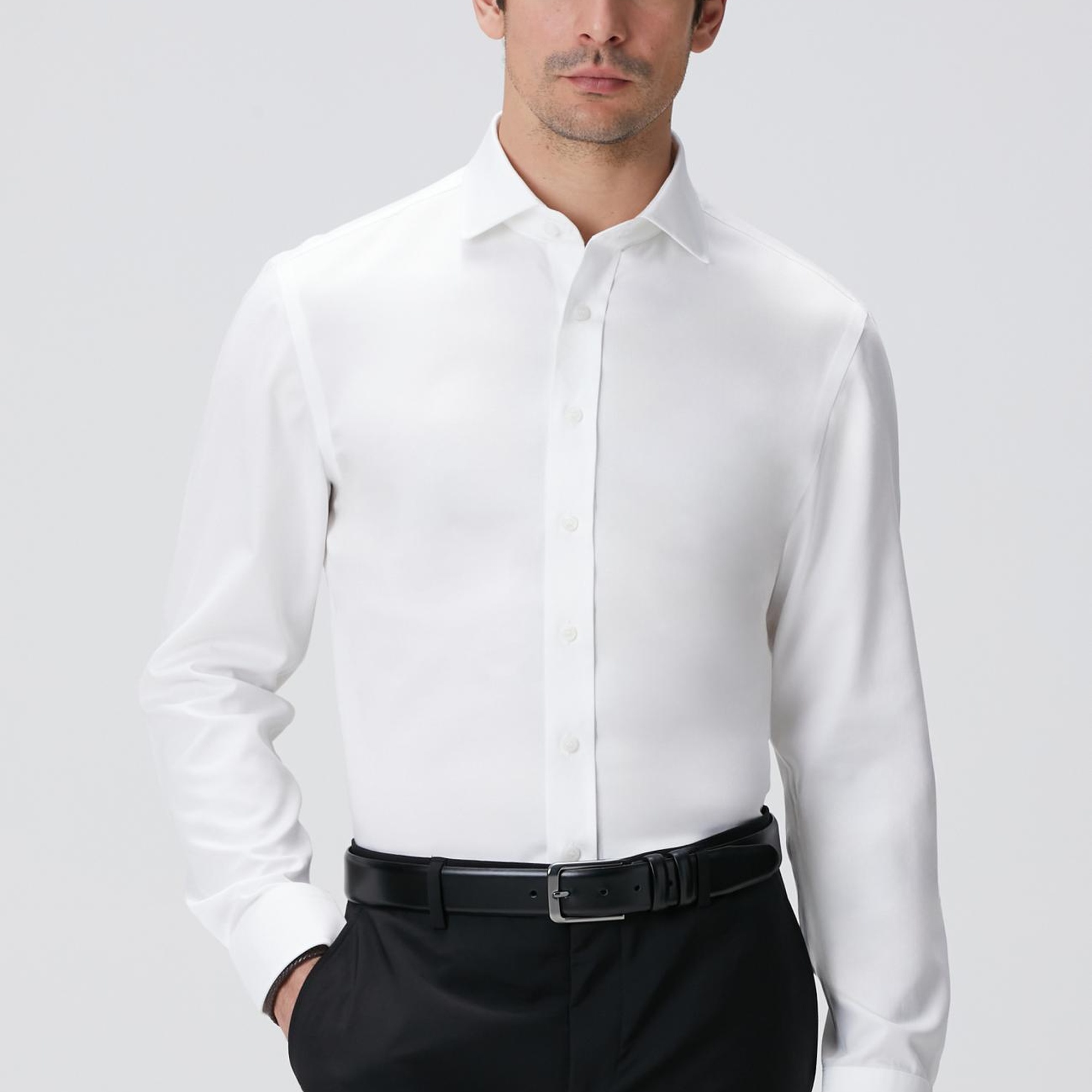 Network Erkek Beyaz Super Non-Iron Gömlek