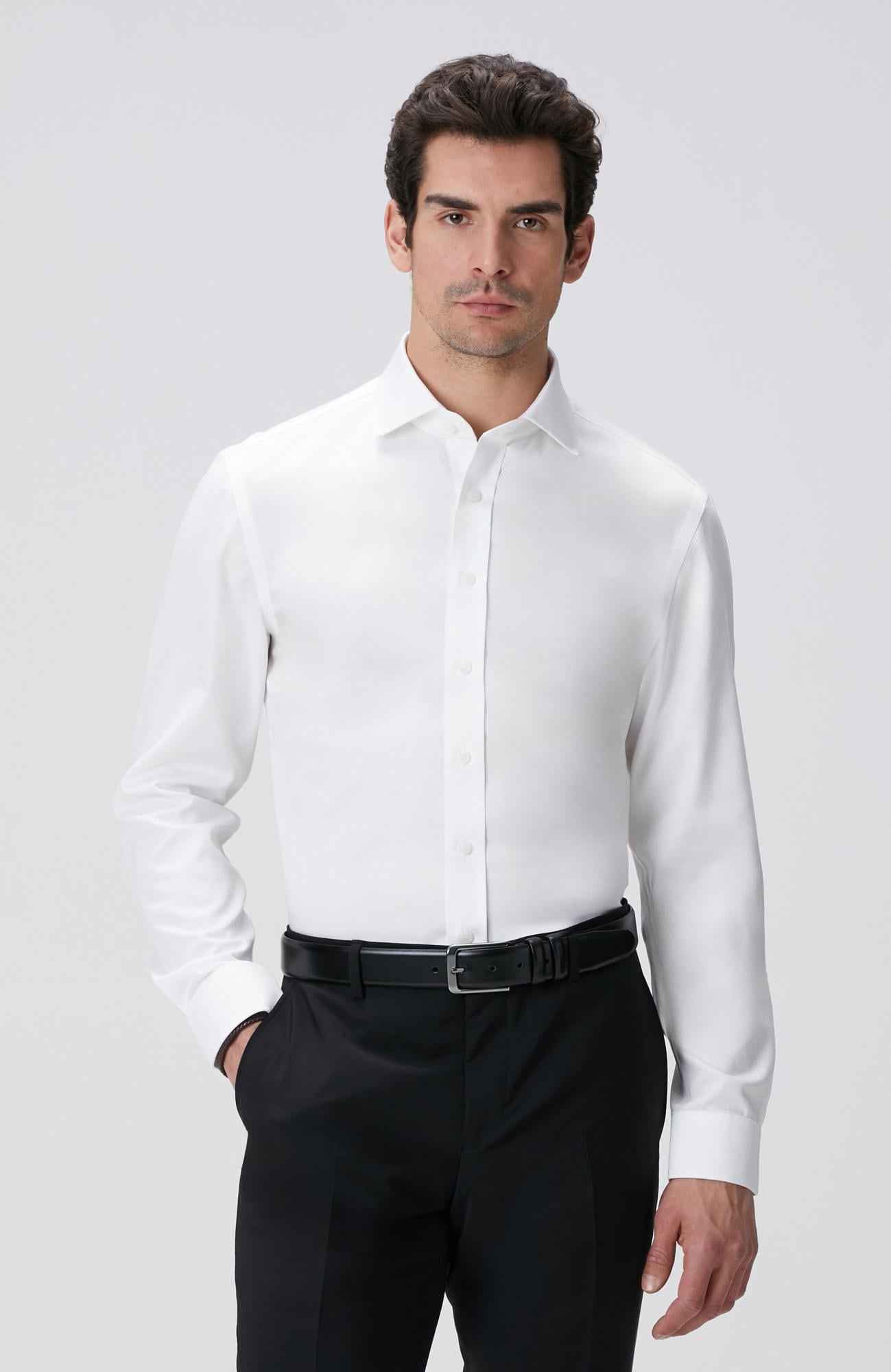  Network Erkek Beyaz Super Non-Iron Gömlek