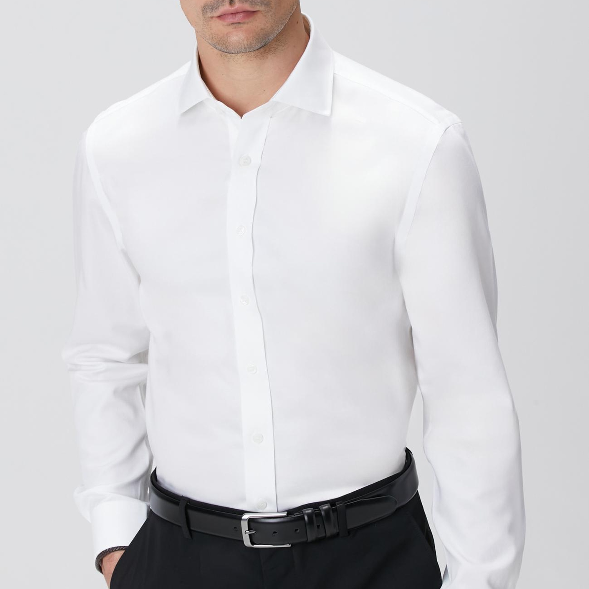 Network Erkek Beyaz Super Non-Iron Gömlek