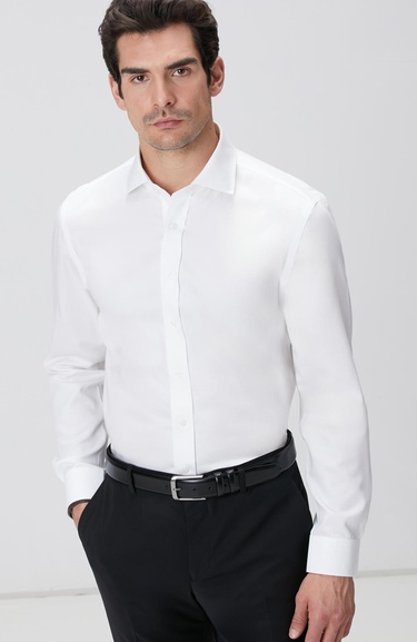  Network Erkek Beyaz Super Non-Iron Gömlek