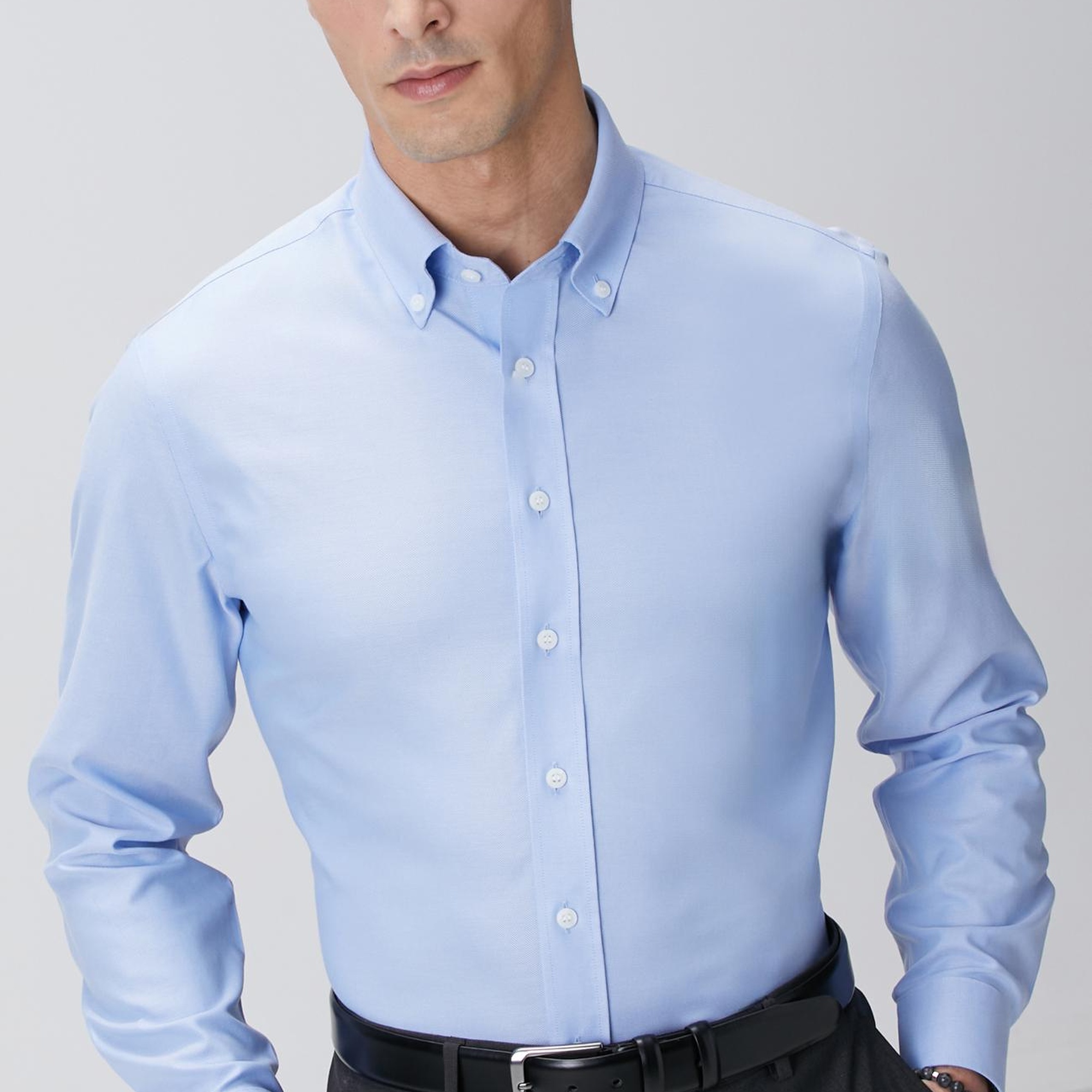 Network Erkek Mavi Super Non-Iron Oxford Gömlek