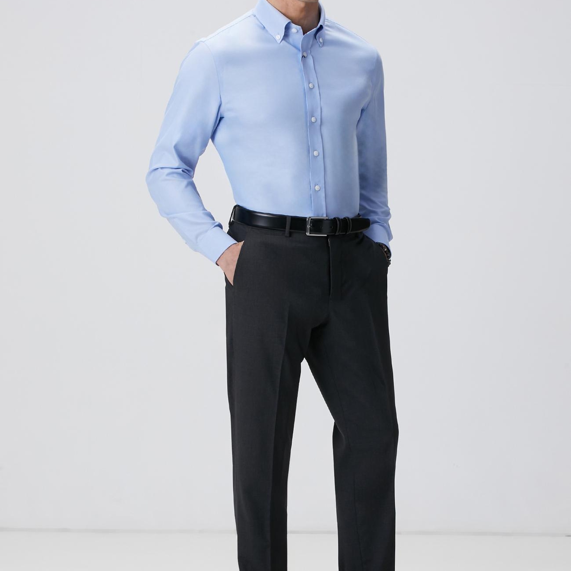 Network Erkek Mavi Super Non-Iron Oxford Gömlek