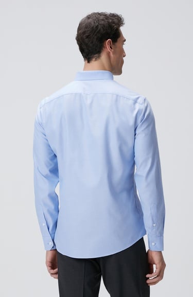  Network Erkek Mavi Super Non-Iron Oxford Gömlek