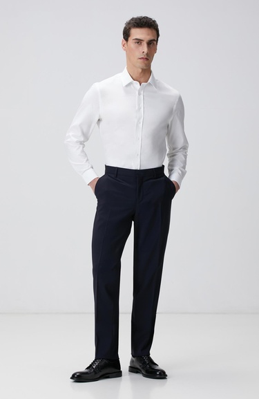  Network Erkek Beyaz Super Non-Iron Gömlek