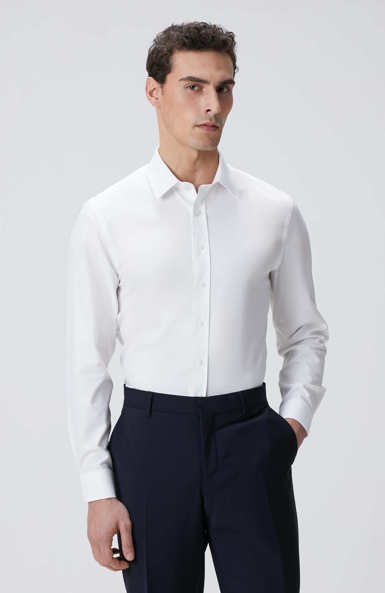  Network Erkek Beyaz Super Non-Iron Gömlek