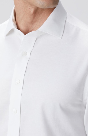  Network Erkek Beyaz Super Non-Iron Jakarlı Gömlek