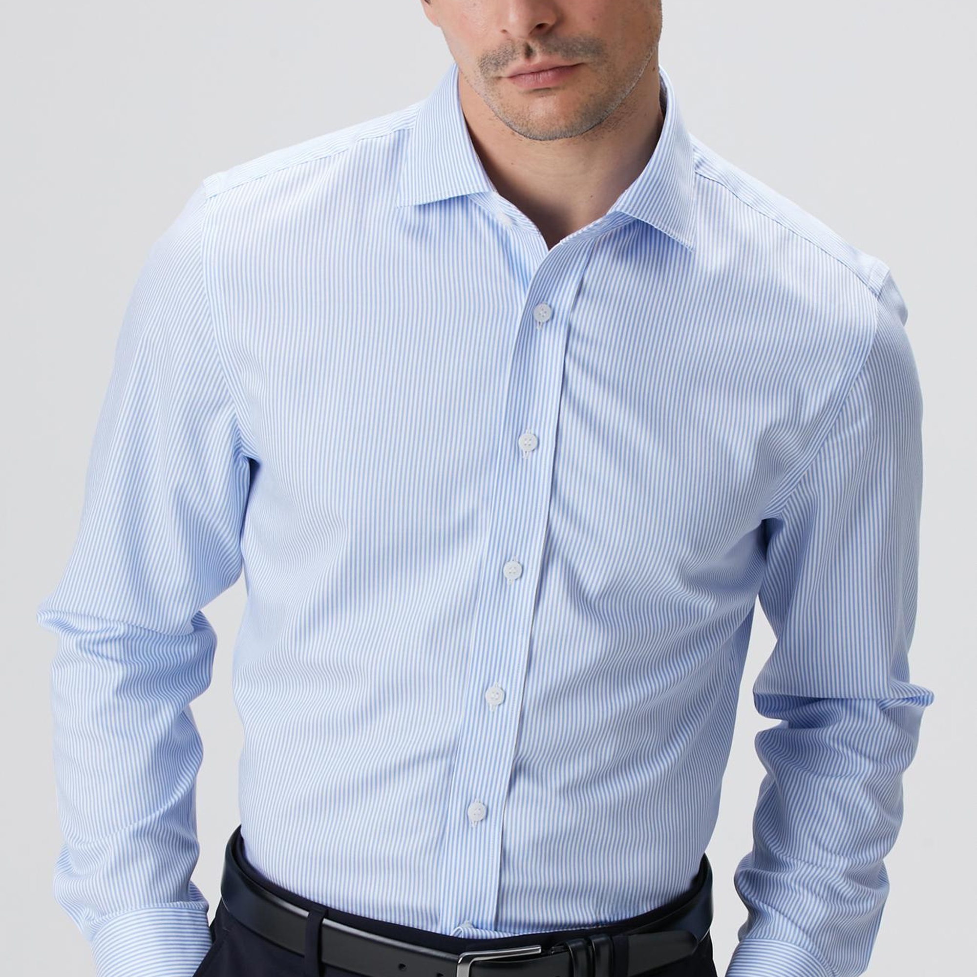 Network Erkek Açık Mavi Super Non-Iron Gömlek