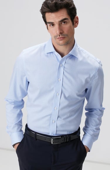  Network Erkek Açık Mavi Super Non-Iron Gömlek