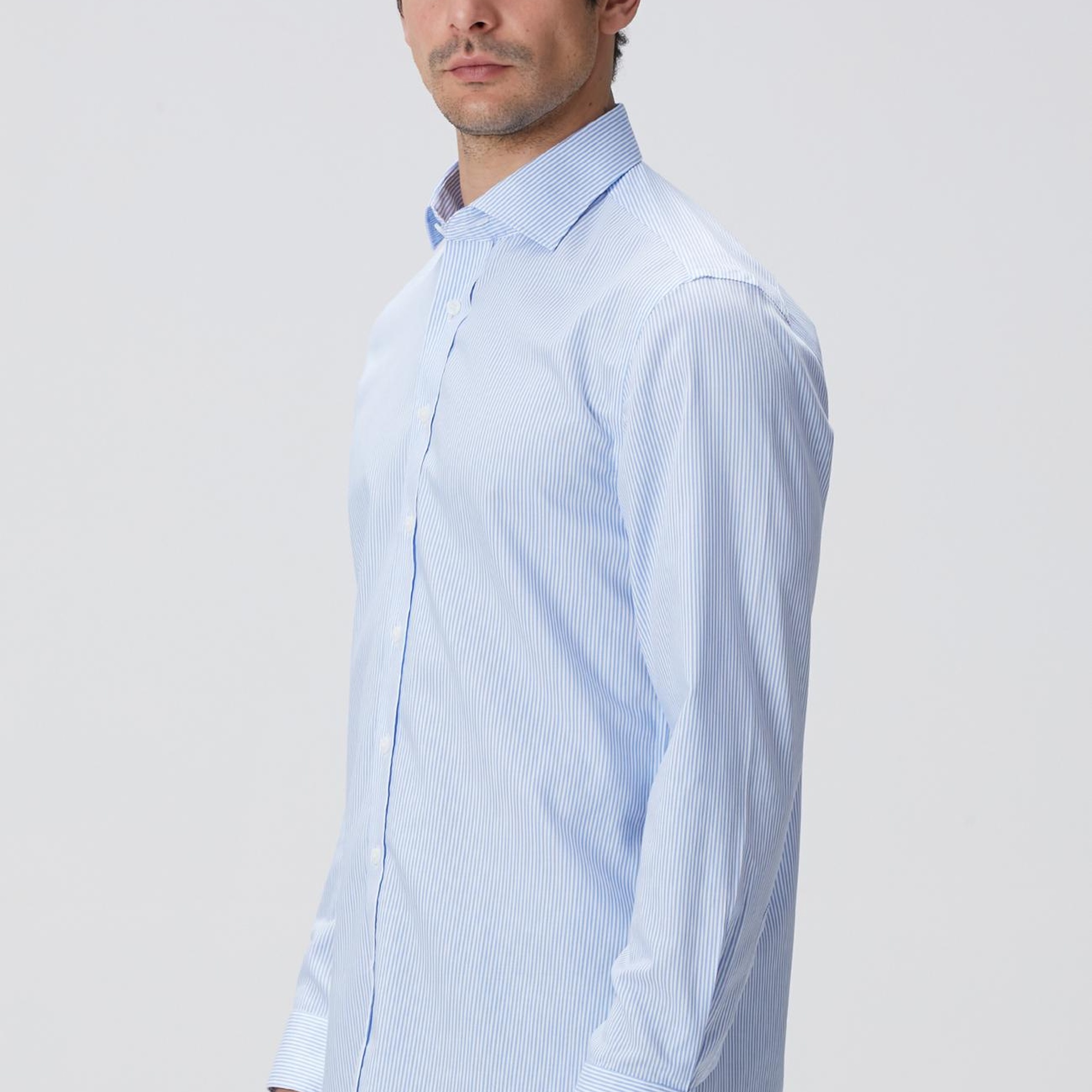 Network Erkek Açık Mavi Super Non-Iron Gömlek