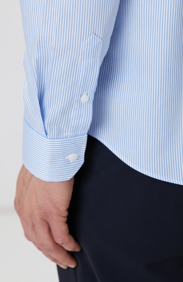  Network Erkek Açık Mavi Super Non-Iron Gömlek