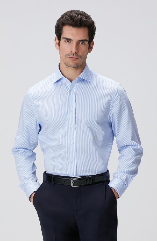  Network Erkek Açık Mavi Super Non-Iron Gömlek