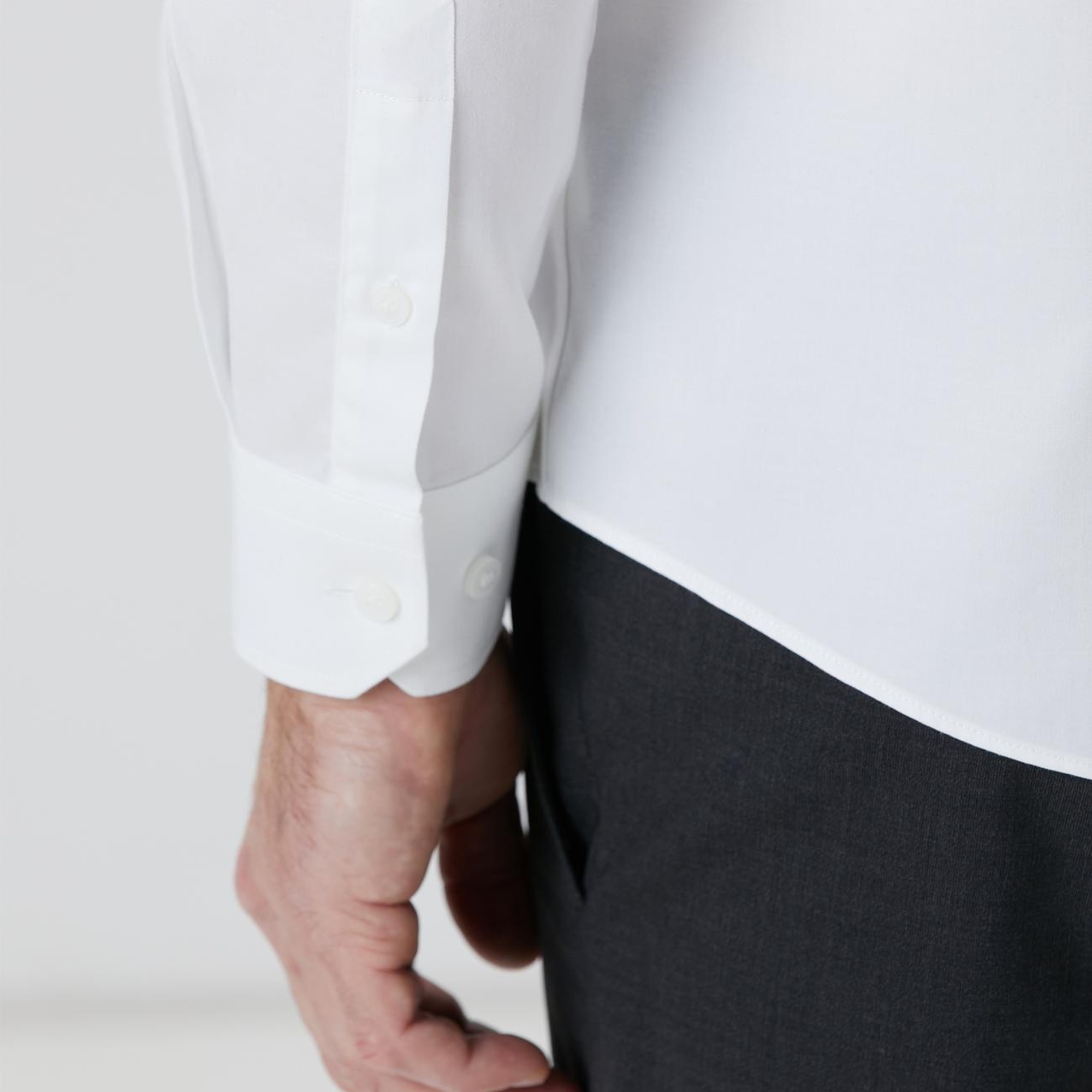 Network Erkek Beyaz Super Non-Iron Saten Gömlek