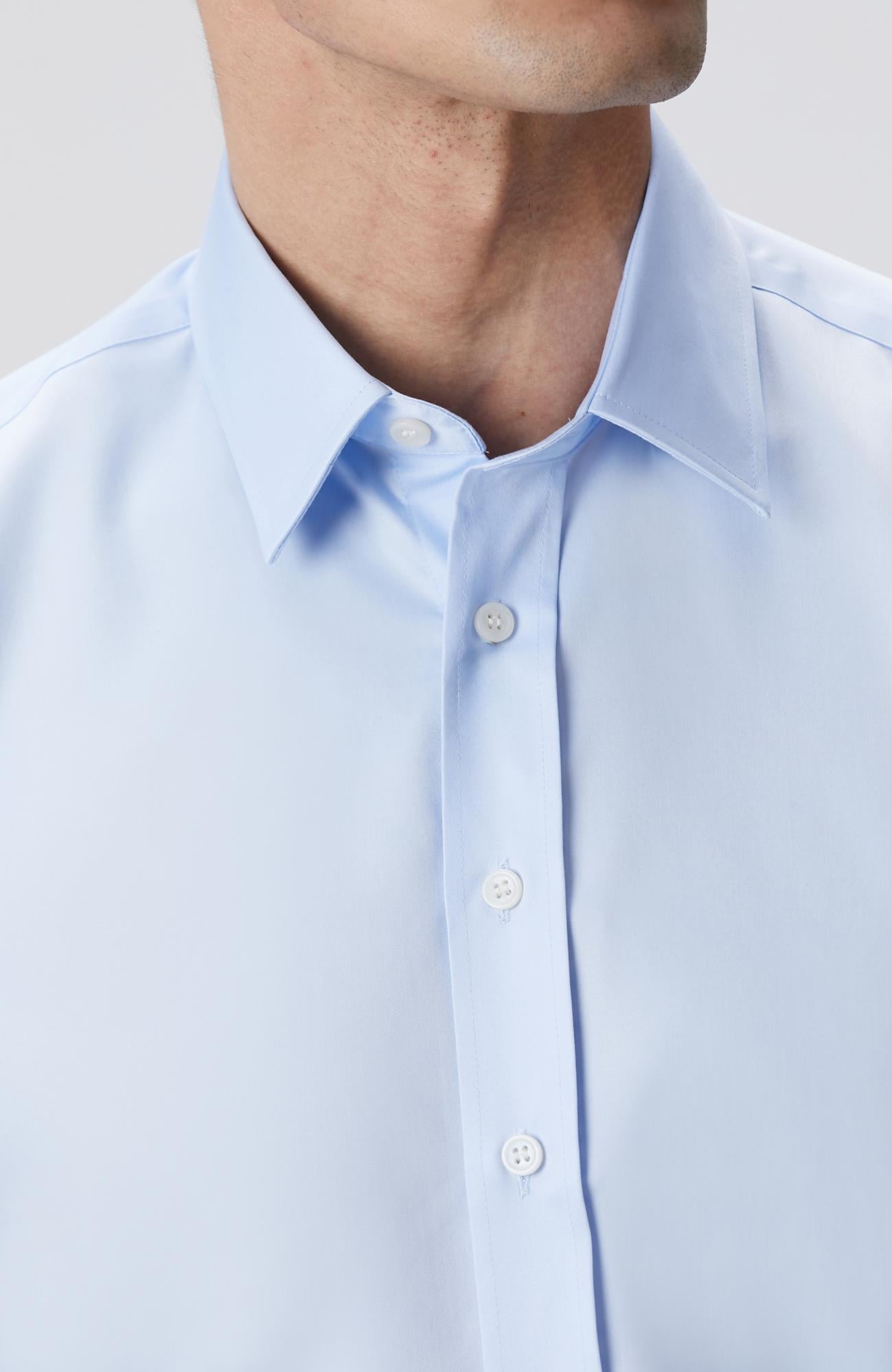 Network Erkek Mavi Super Non-IronSaten Gömlek