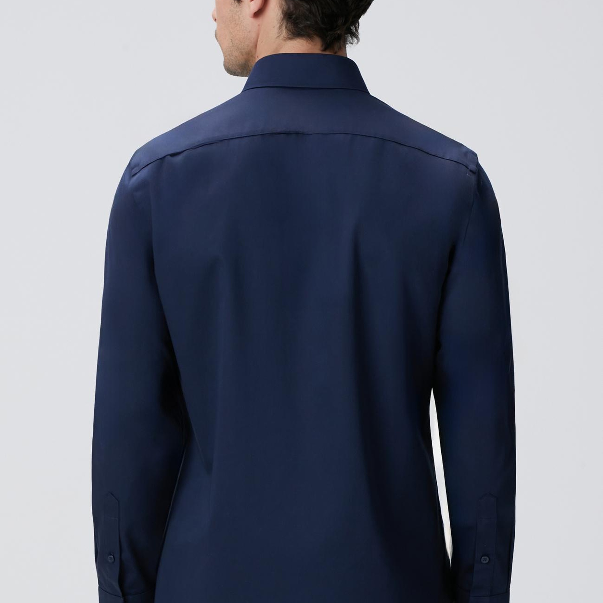 Network Erkek LacivertSuper Non-Iron Saten Gömlek