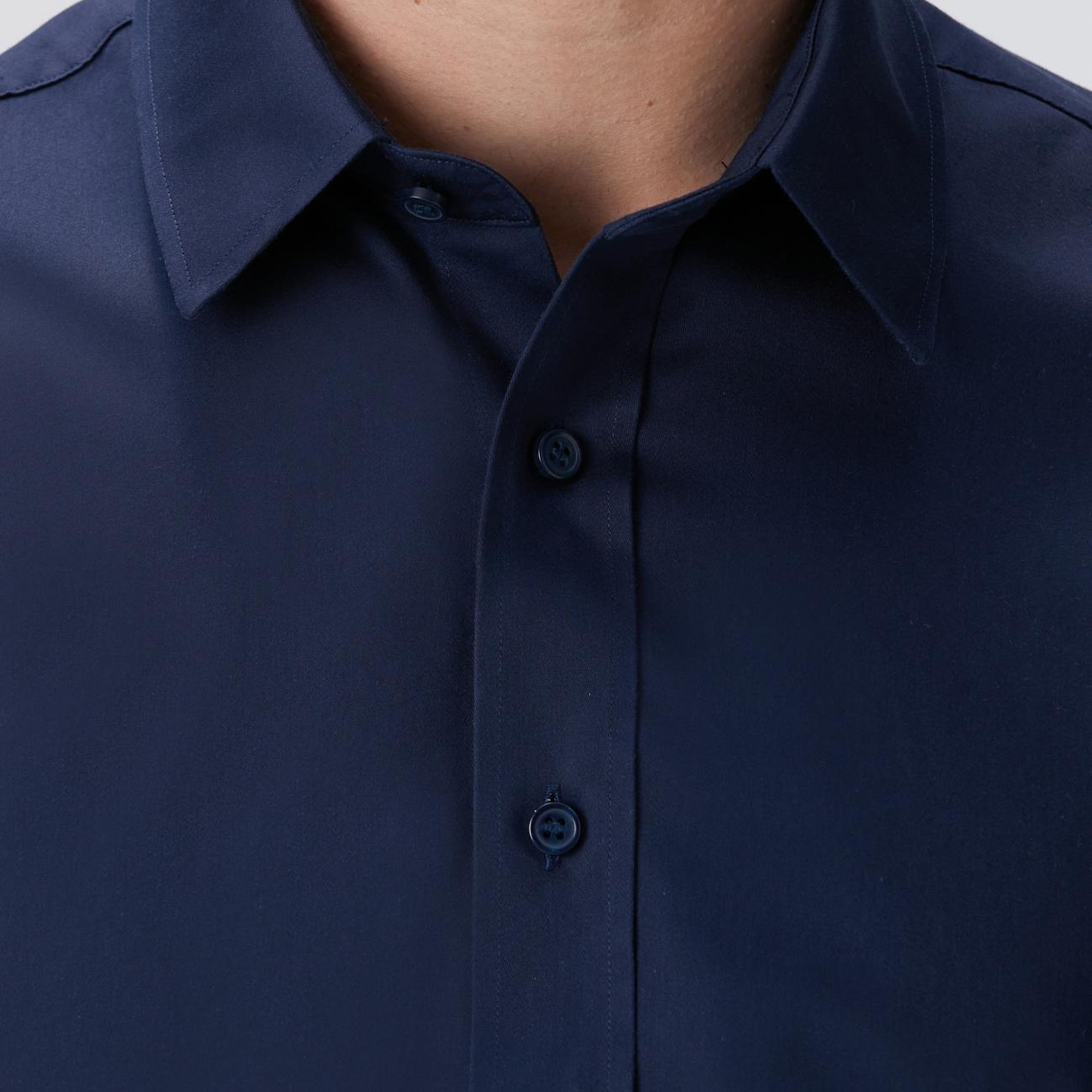 Network Erkek LacivertSuper Non-Iron Saten Gömlek