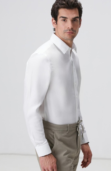  Network Erkek Beyaz Super Non-Iron Gömlek