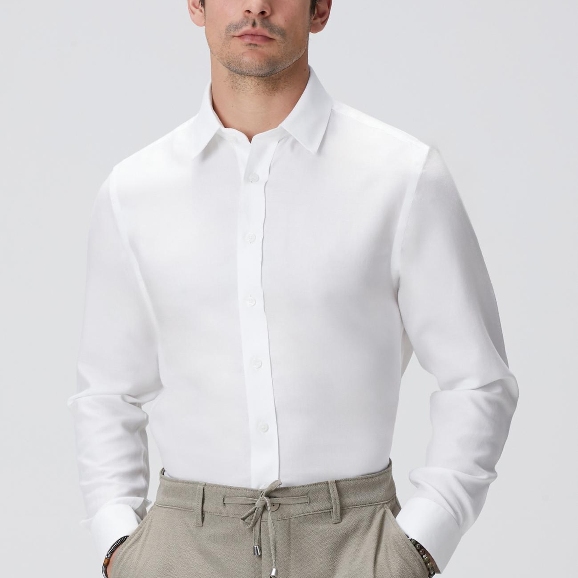 Network Erkek Beyaz Super Non-Iron Gömlek