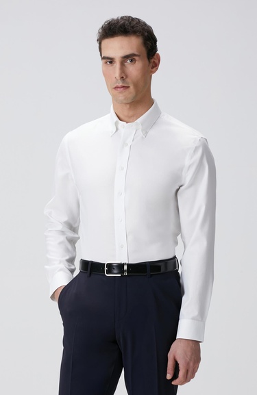  Network Erkek Beyaz Non-Iron Oxford Gömlek