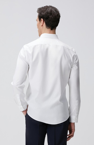 Network Erkek Beyaz Super Non-Iron Oxford Gömlek