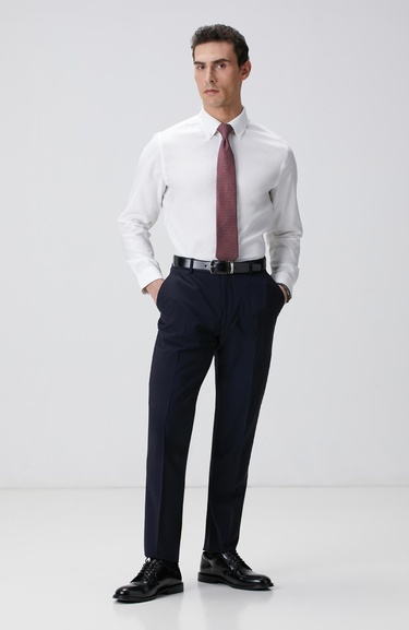  Network Erkek Beyaz Super Non-Iron Oxford Gömlek