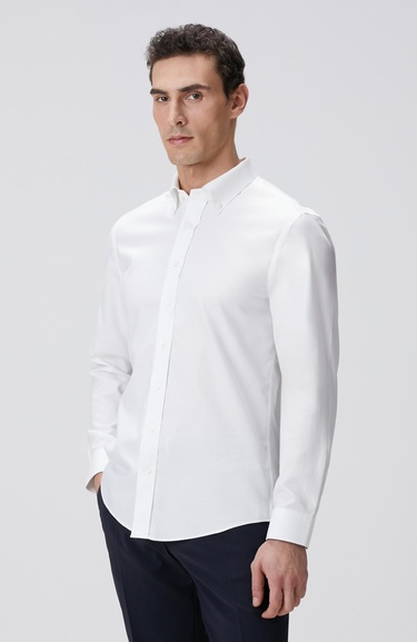  Network Erkek Beyaz Super Non-Iron Oxford Gömlek