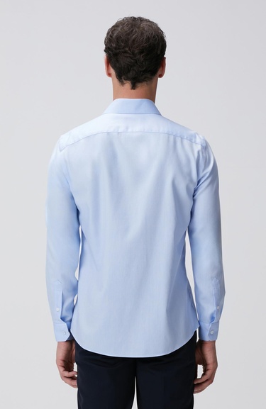  Network Erkek Mavi Super Non-Iron Gömlek