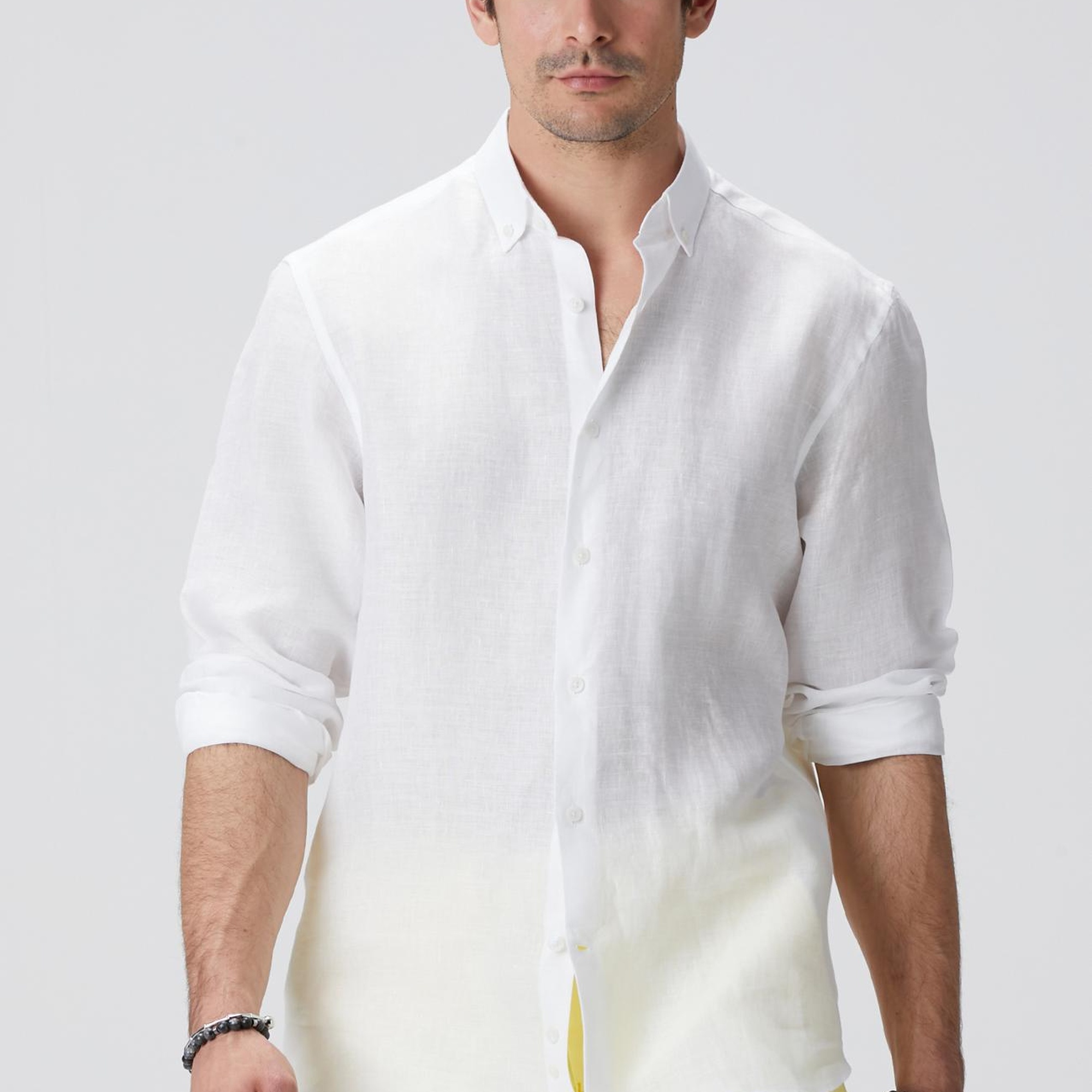 Network Erkek Beyaz Keten Gömlek