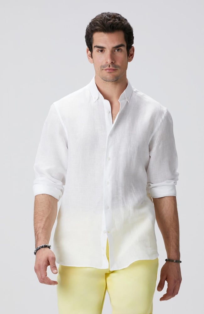  Network Erkek Beyaz Keten Gömlek