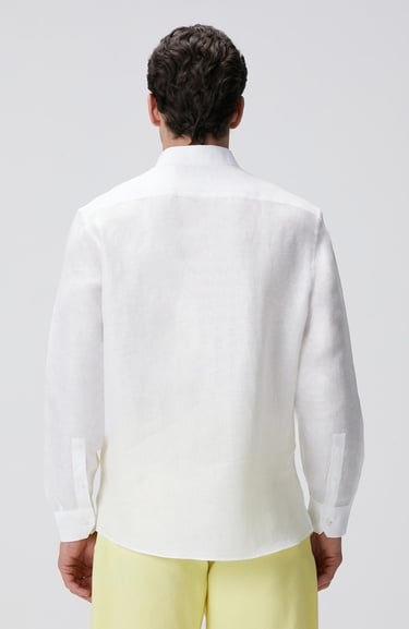  Network Erkek Beyaz Keten Gömlek