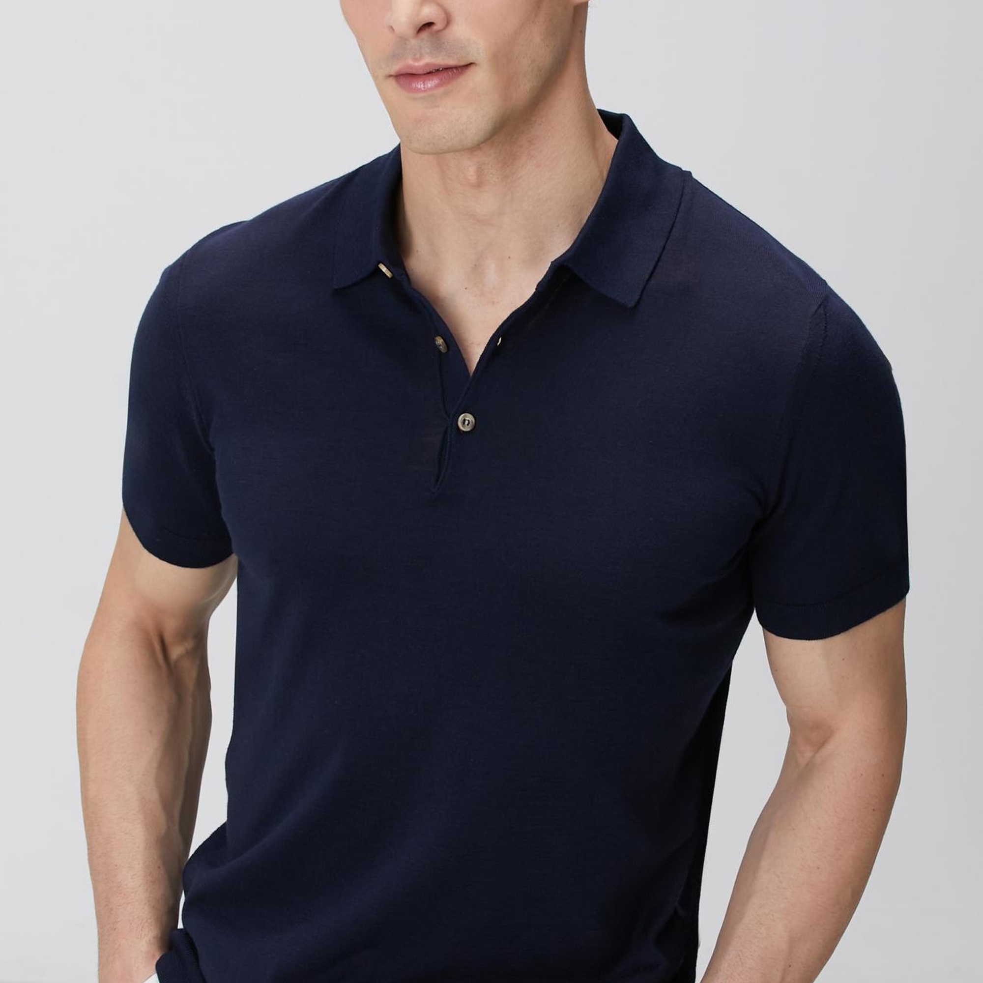 Network Erkek Lacivert Polo Yaka Kazak