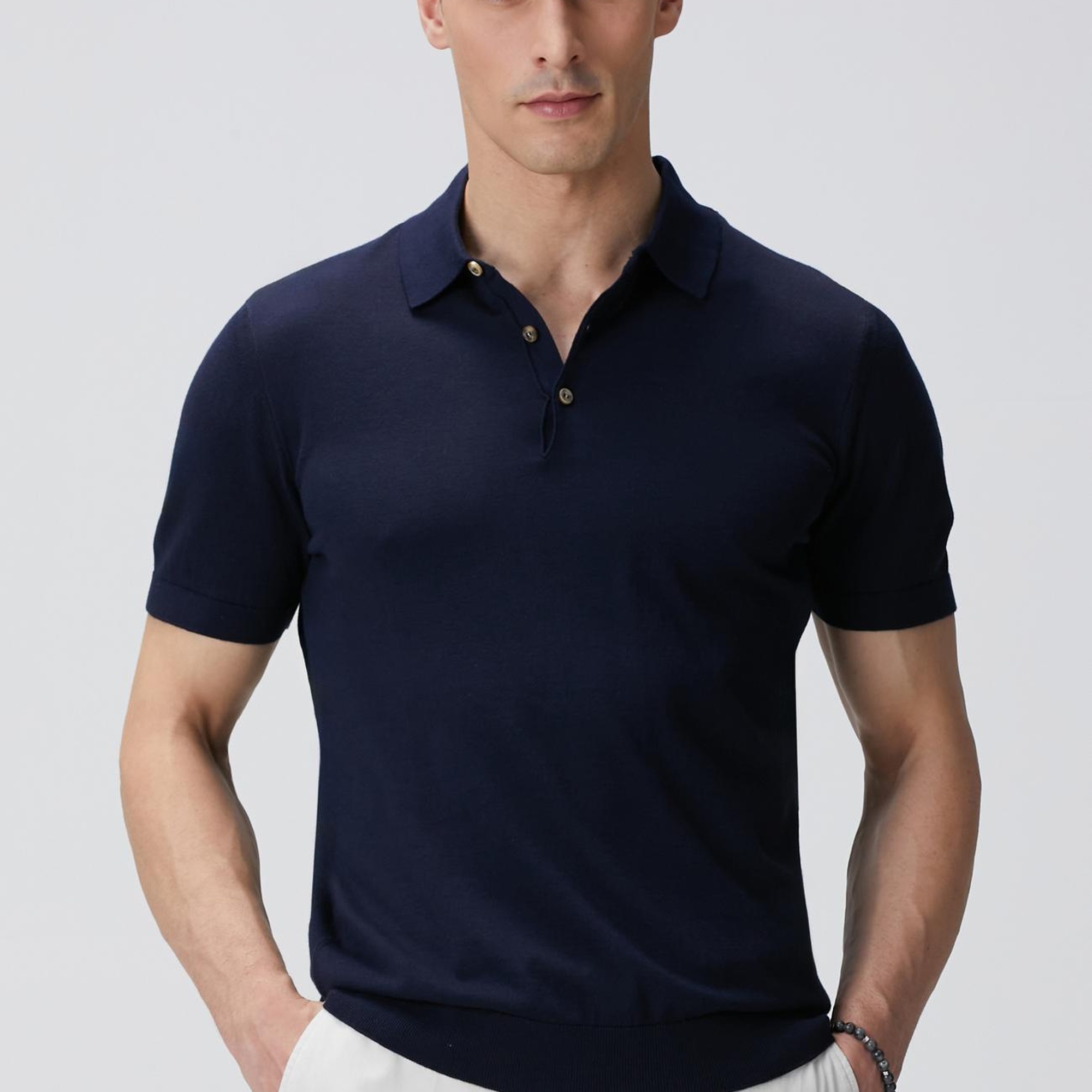 Network Erkek Lacivert Polo Yaka Kazak