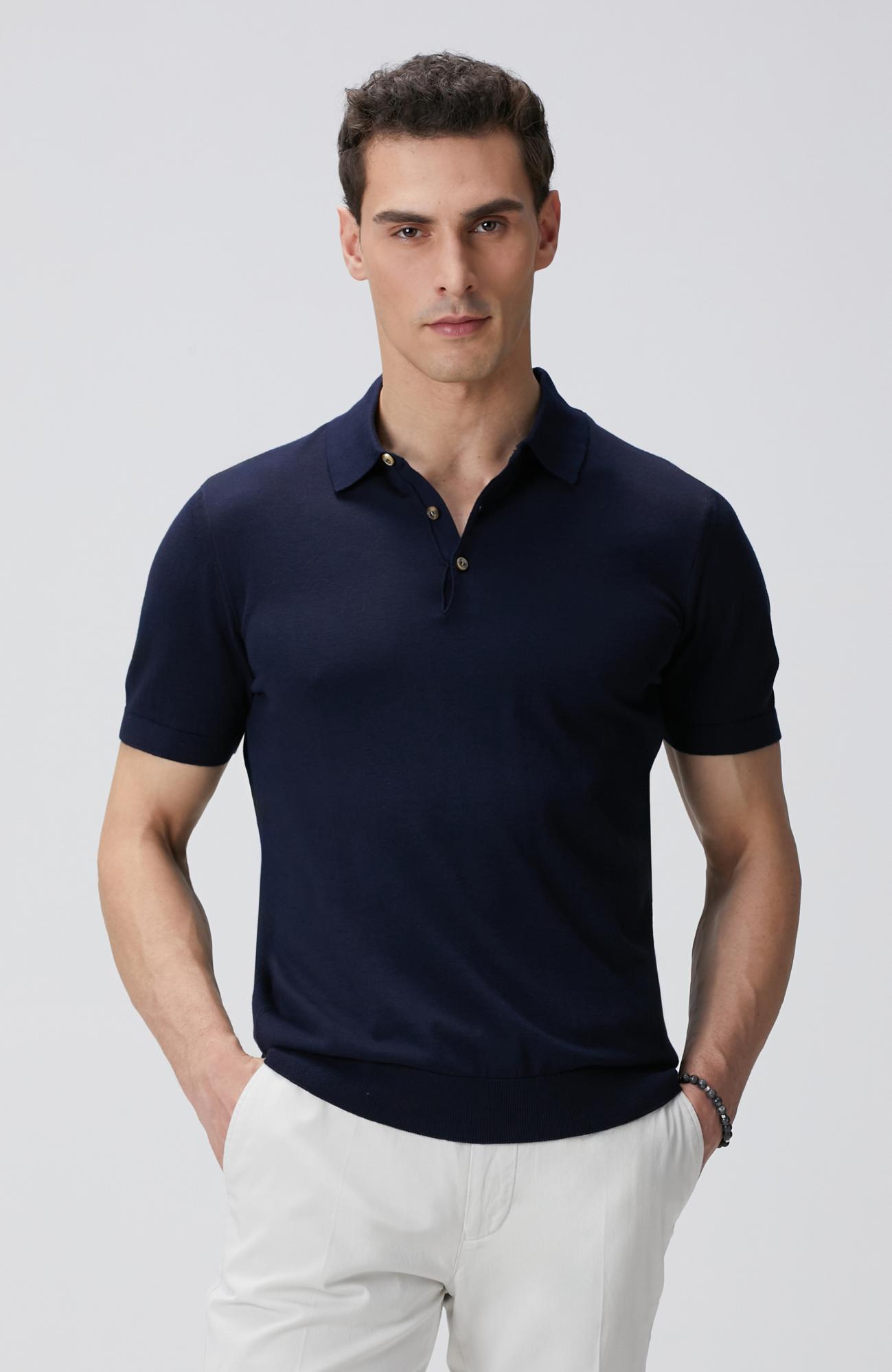  Network Erkek Lacivert Polo Yaka Kazak