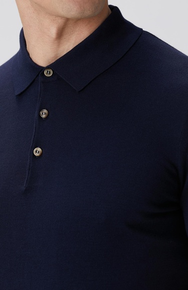  Network Erkek Lacivert Polo Yaka Kazak