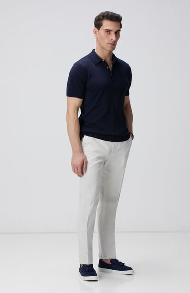  Network Erkek Lacivert Polo Yaka Kazak