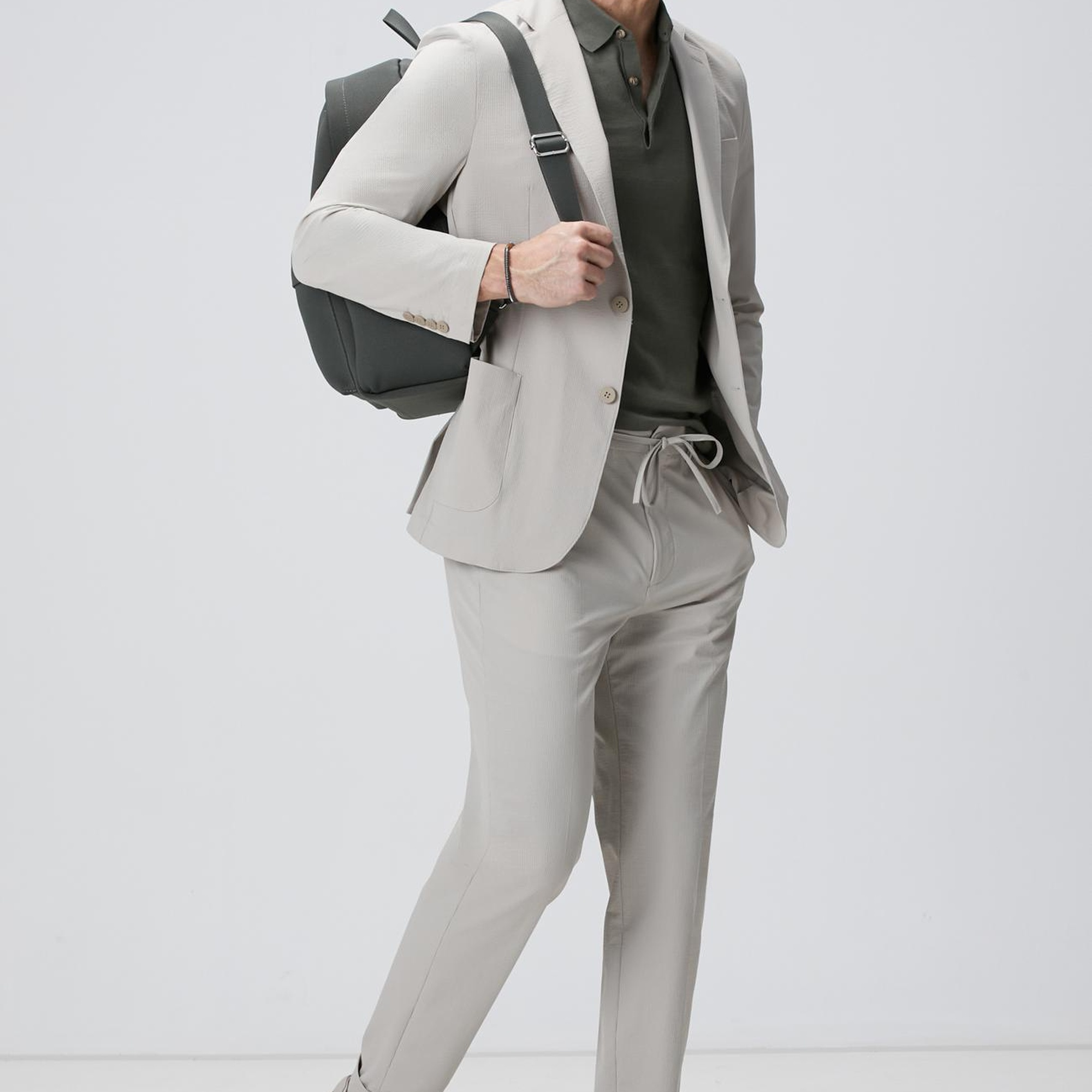 Network Erkek Haki Polo Yaka Kazak