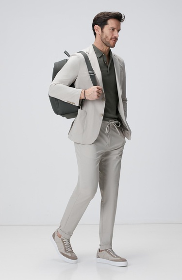  Network Erkek Haki Polo Yaka Kazak