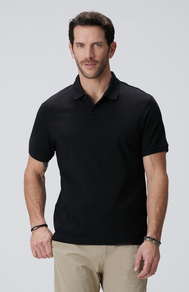  Network Erkek N-Tech Siyah Polo Yaka T-shirt