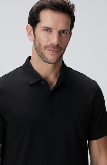  Network Erkek N-Tech Siyah Polo Yaka T-shirt